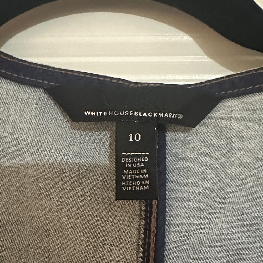 White House Black Market Denim Vest Top - Picture 2 of 6